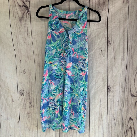 Lilly Pulitzer Shay Floral Tropical Print Sleeveless Dress size small - Picture 1 of 7